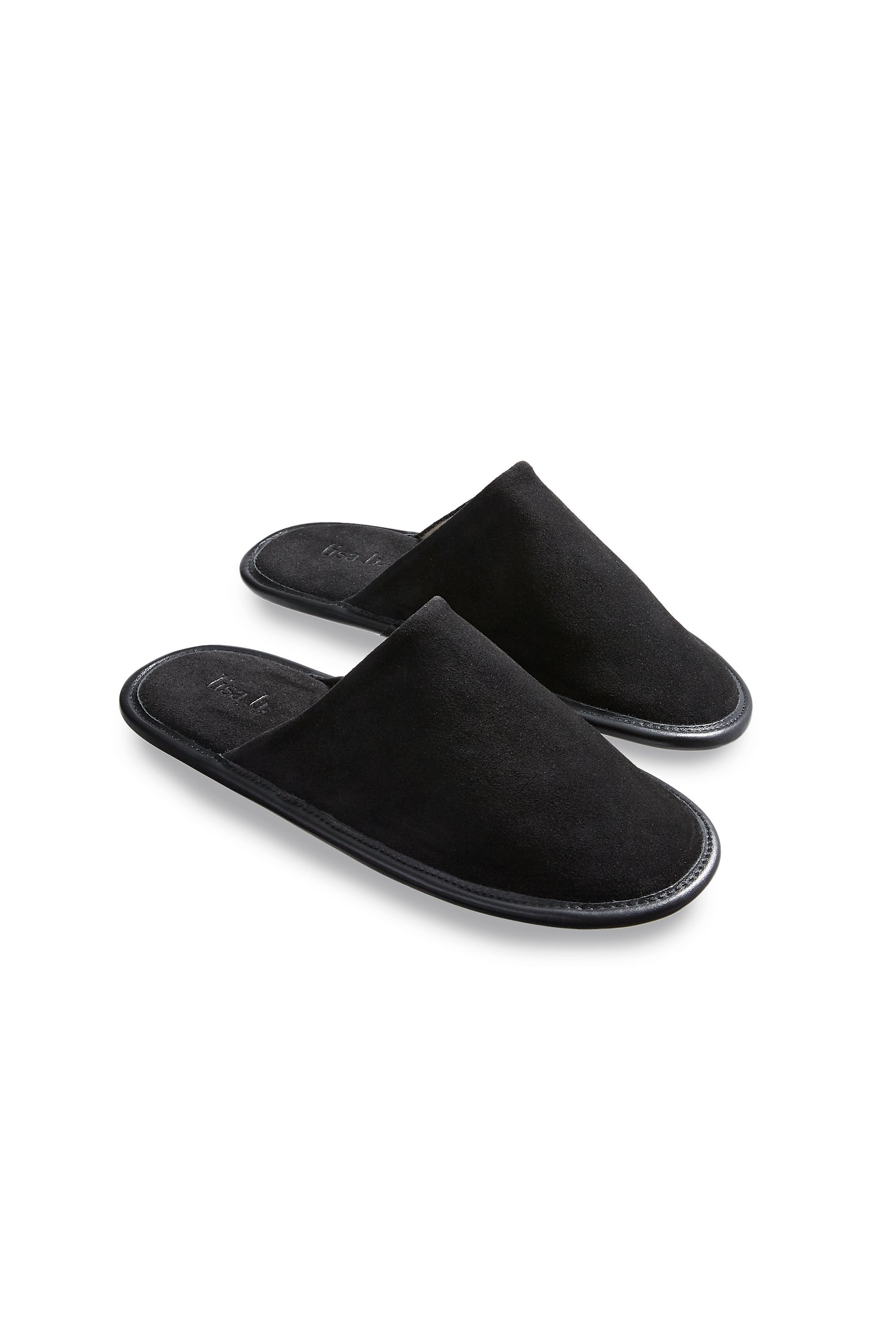 women's black suede slippers Slippers lisa b. black small 36/37 (US 6-7) 