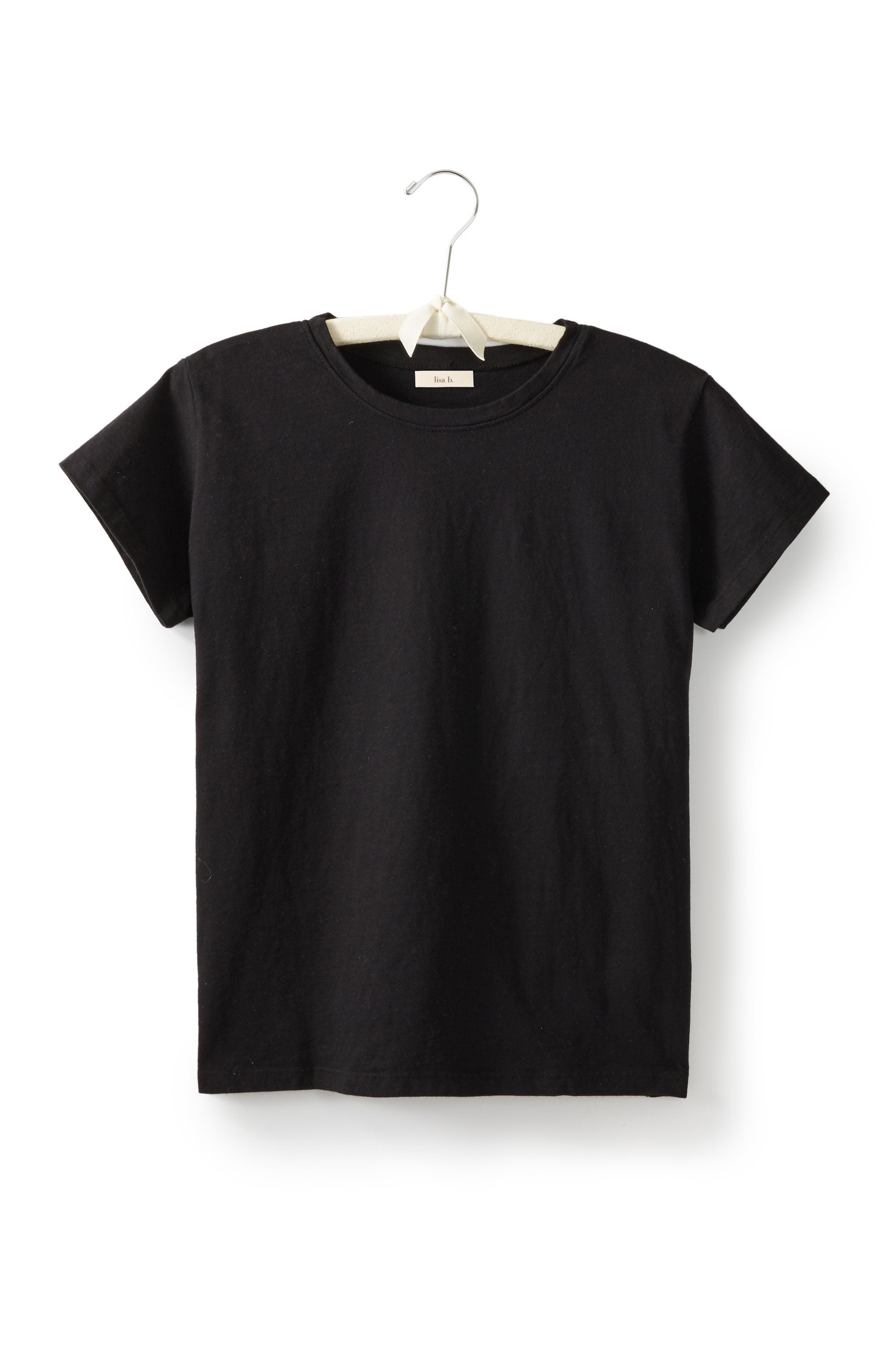 short sleeve relaxed crew neck t-shirt T-Shirts lisa b. black small (4-6) 