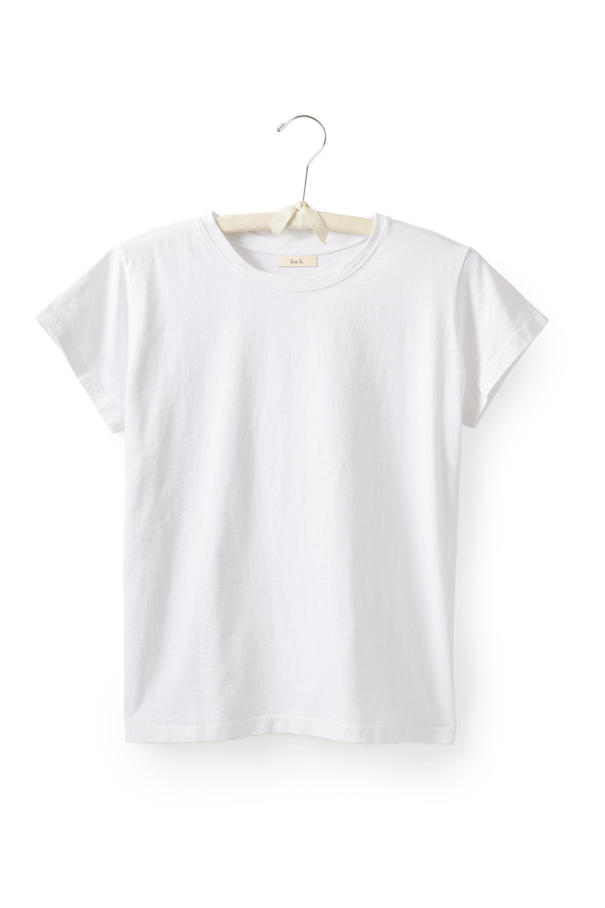 short sleeve relaxed crew neck t-shirt T-Shirts lisa b. white small (4-6) 