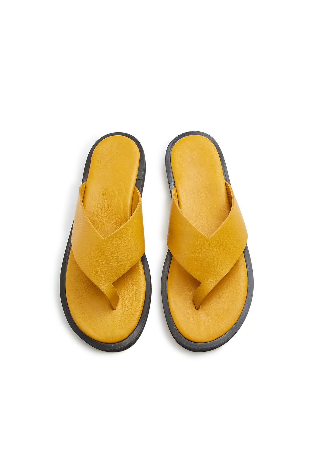 leather thong in mustard - ships end of April Thongs lisa b. 