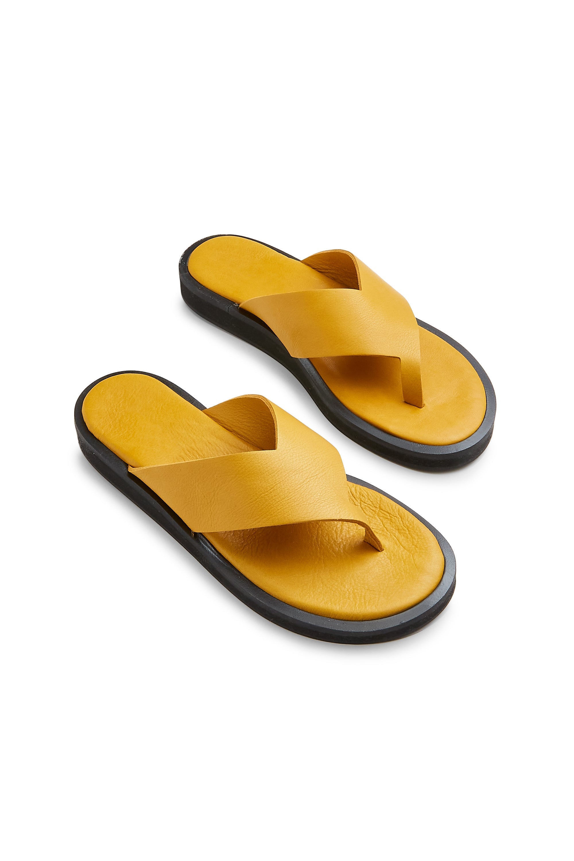 leather thong in mustard - ships end of April Thongs lisa b. 