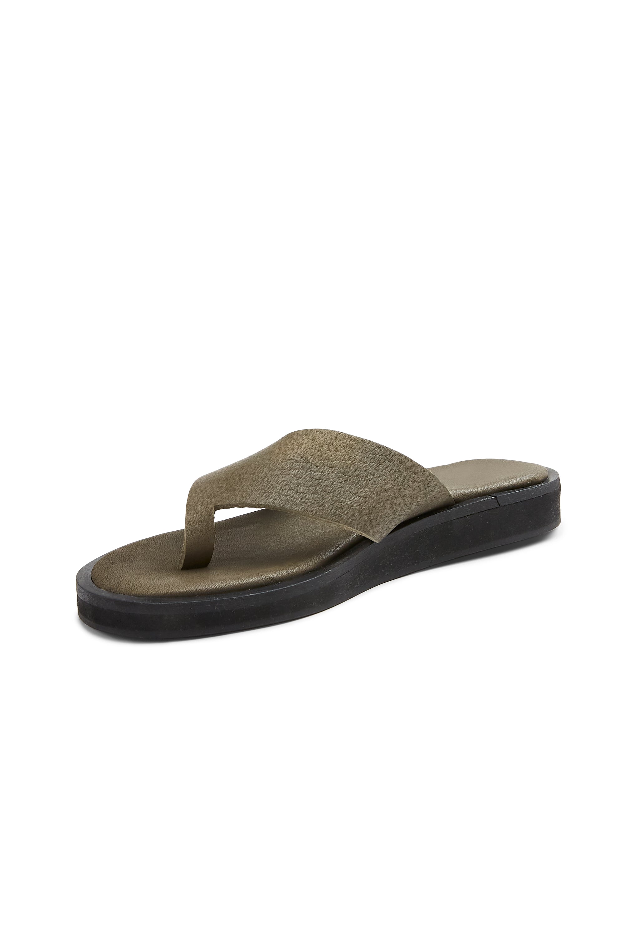 leather thong in olive - ships end of April Thongs lisa b. 