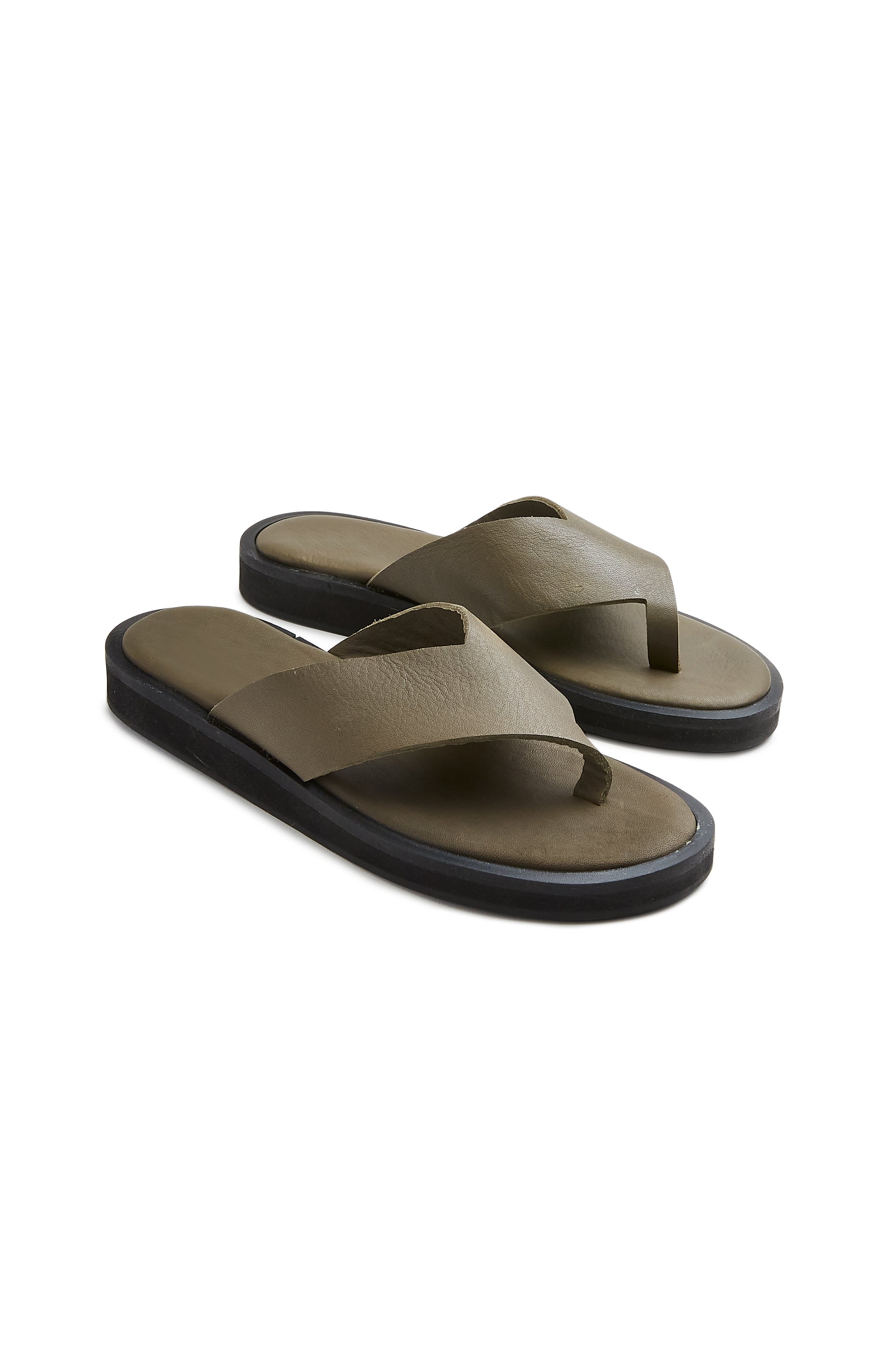 leather thong in olive - ships end of April Thongs lisa b. olive 36 (US 5.5-6) 