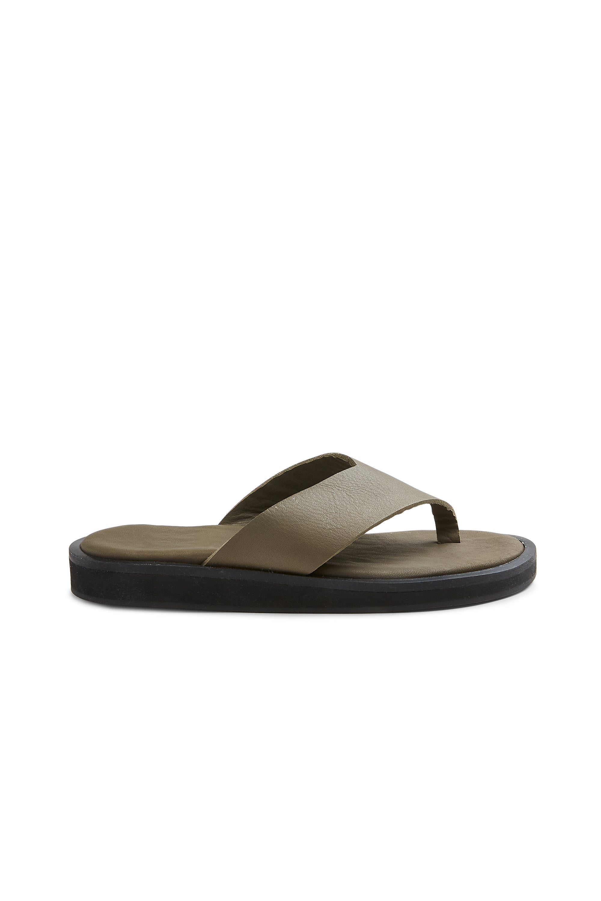 leather thong in olive - ships end of April Thongs lisa b. 