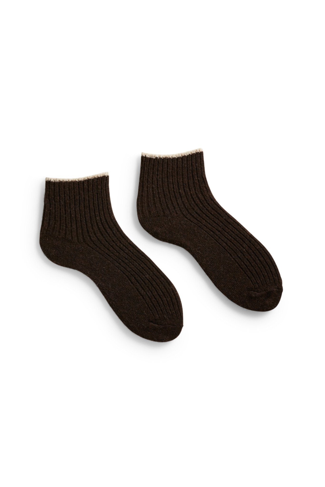 women's tipped rib wool cashmere shortie socks Women WC Socks lisa b. espresso 