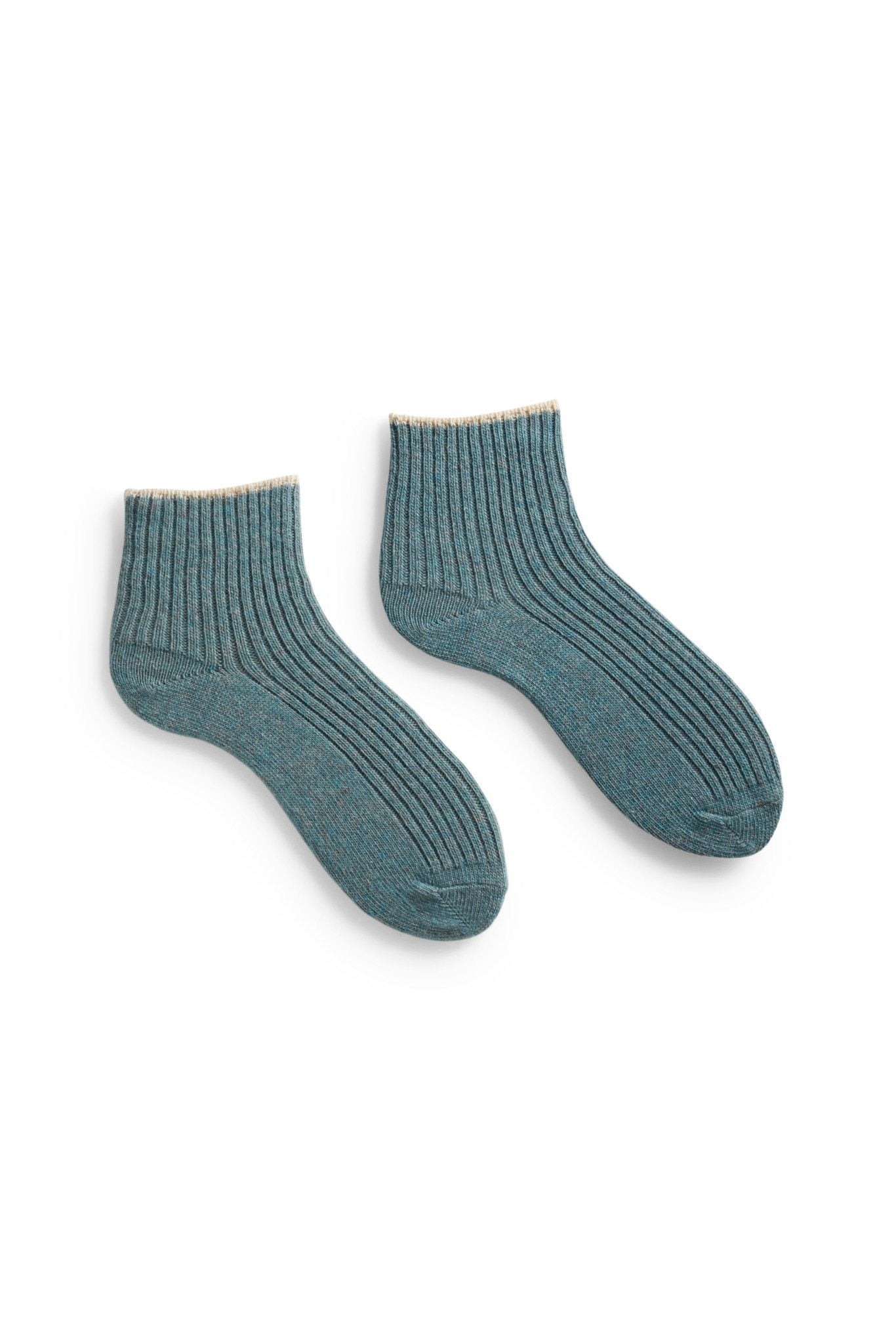 women's tipped rib wool cashmere shortie socks Women WC Socks lisa b. mineral 
