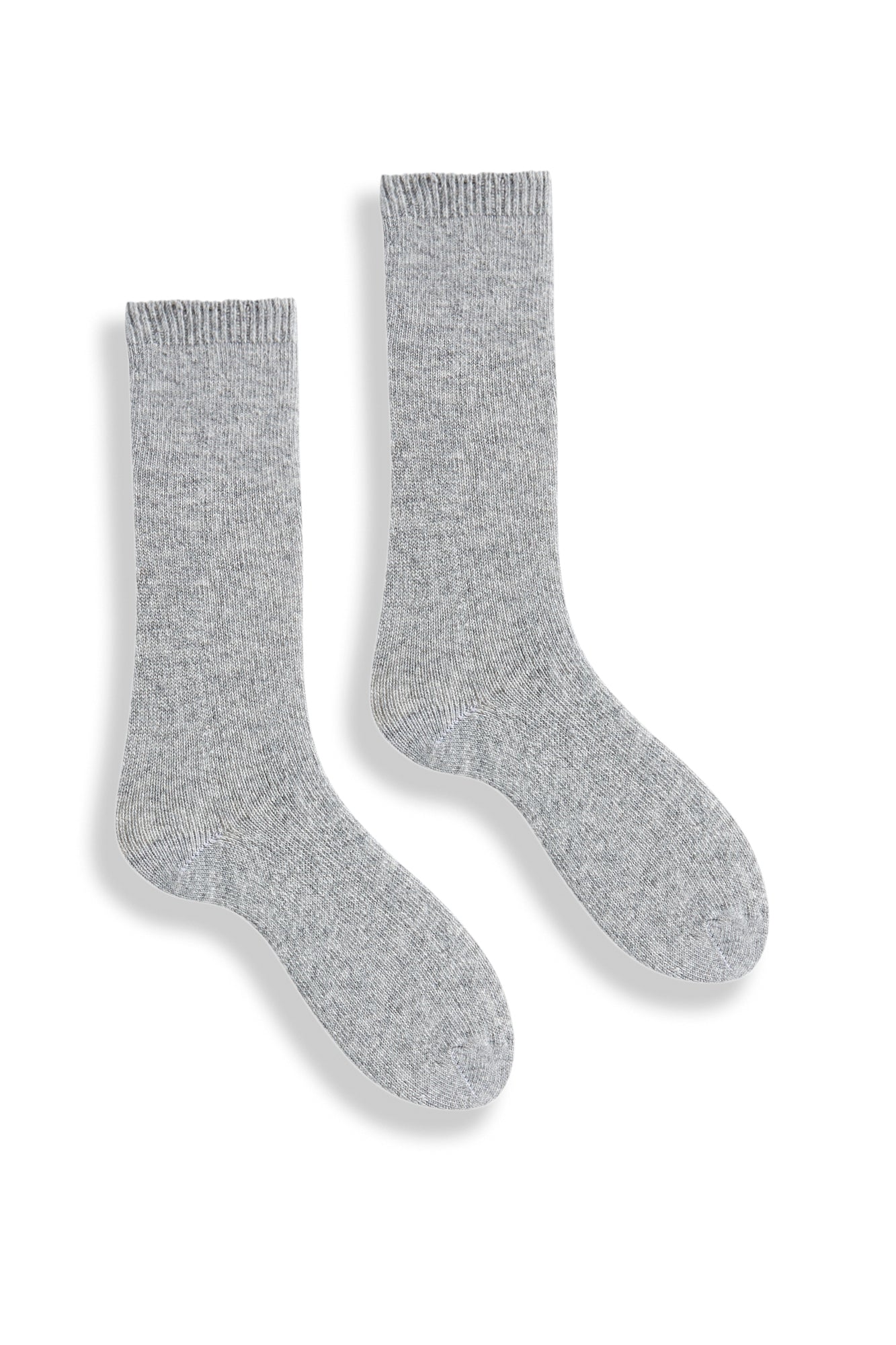 lisa b. wool cashmere women socks | solid crew in lt grey heather