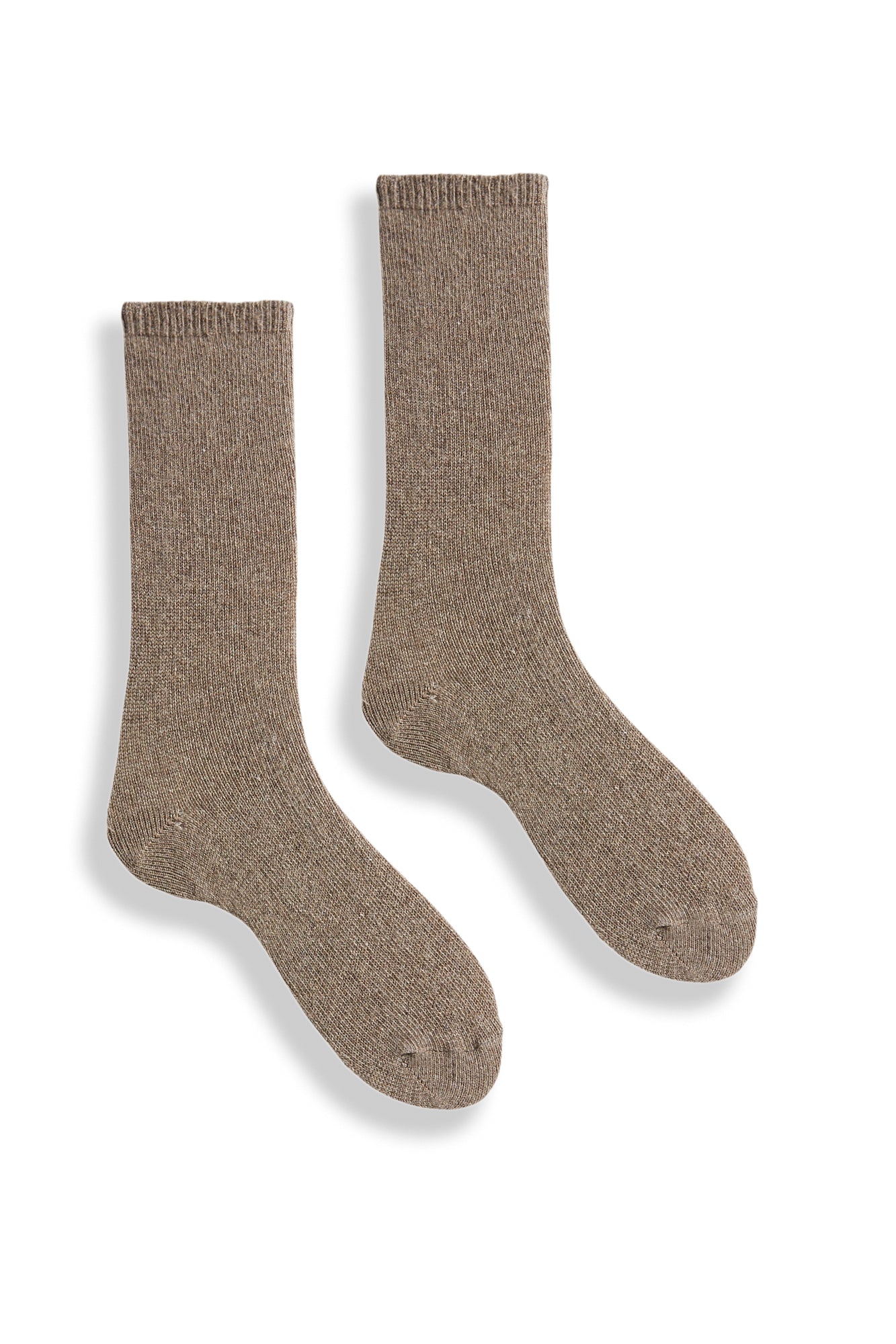 lisa b. wool cashmere women socks | solid crew in mushroom