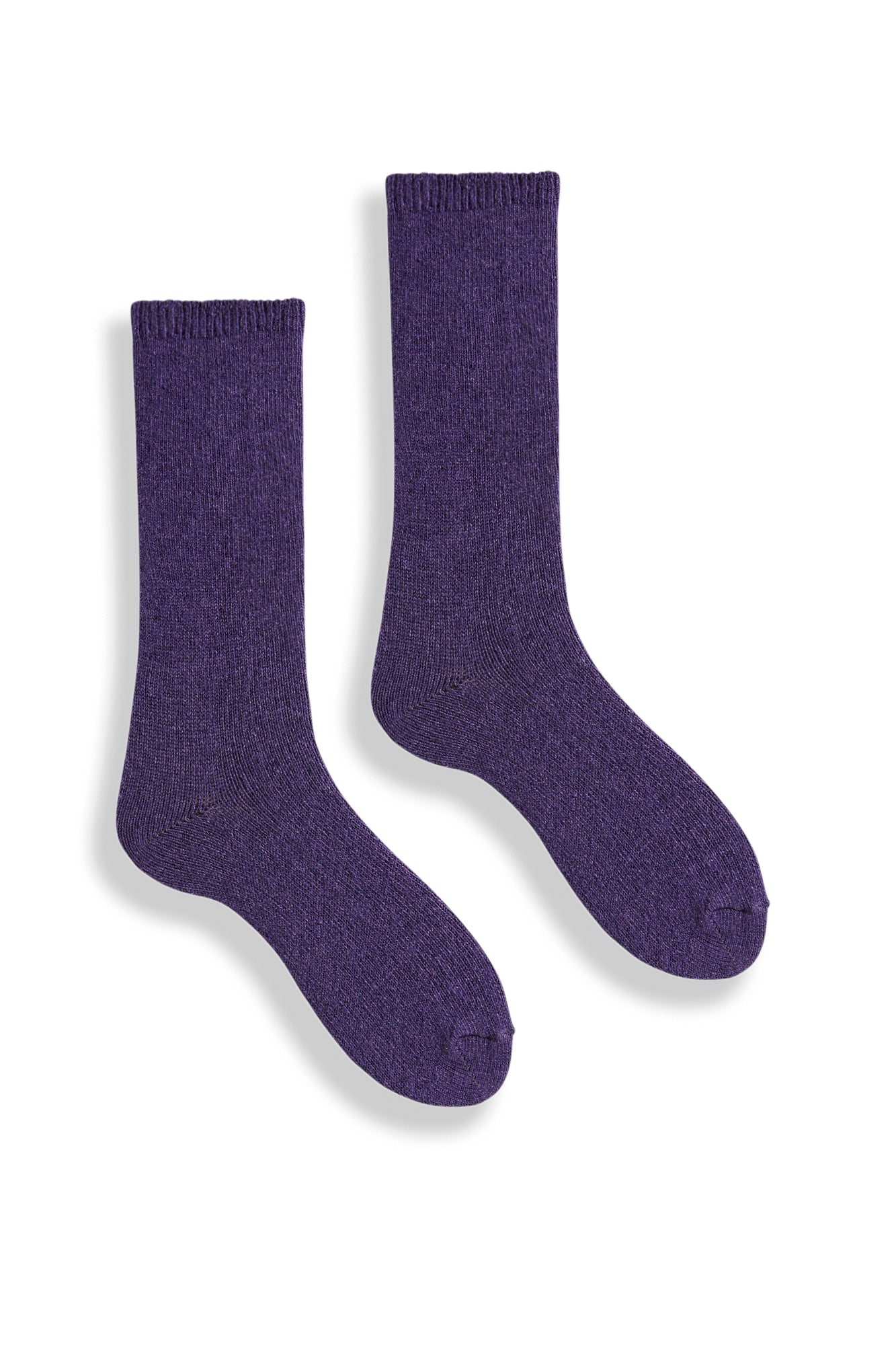 lisa b. wool cashmere women socks | solid crew in plum