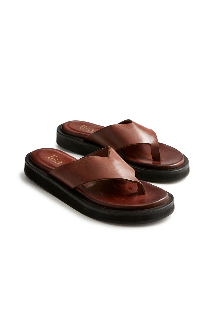 leather thong in acorn Thongs lisa b. acorn 36 (US 5.5-6) 