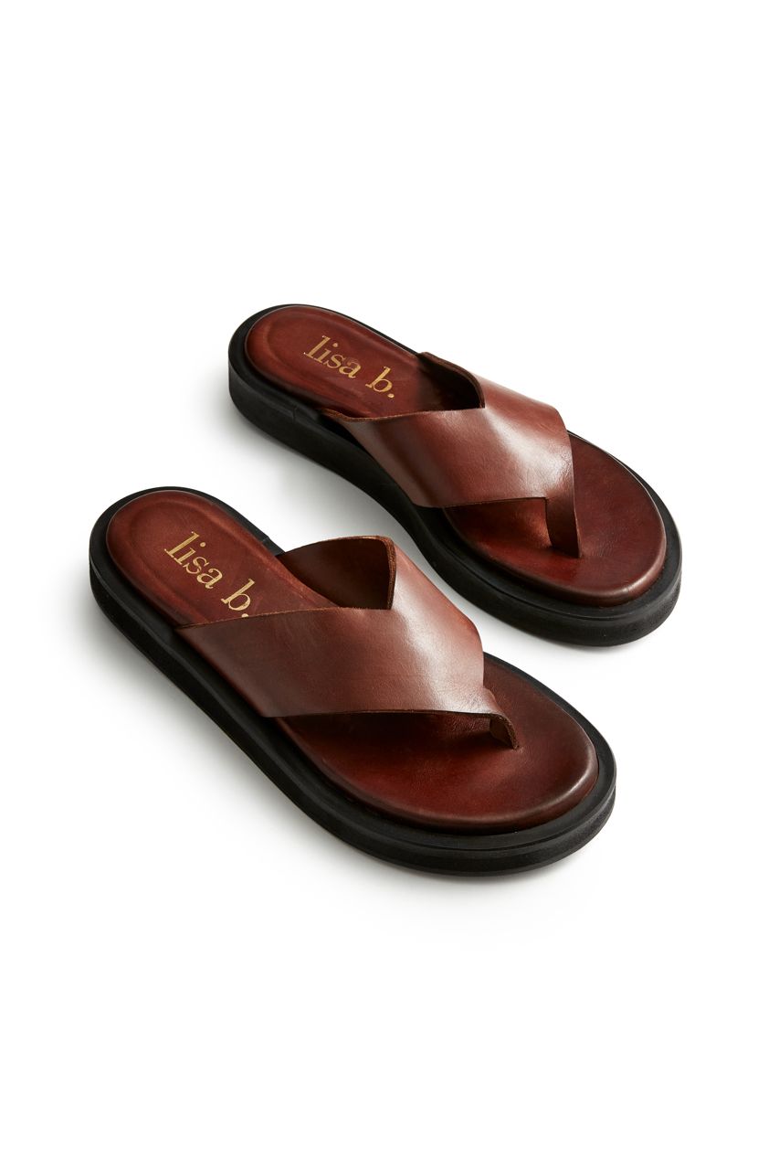 leather thong in acorn Thongs lisa b. 