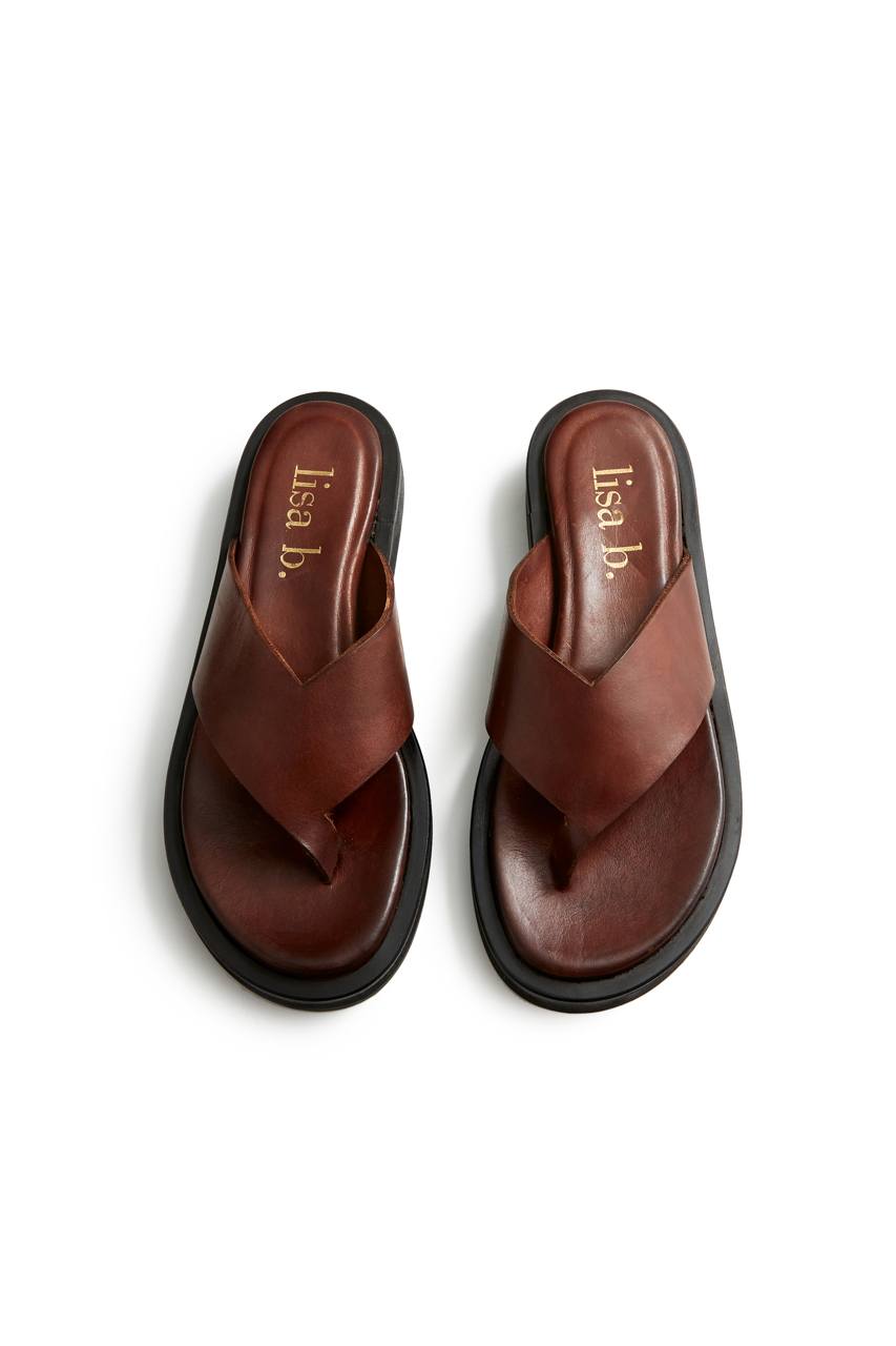 leather thong in acorn Thongs lisa b. 