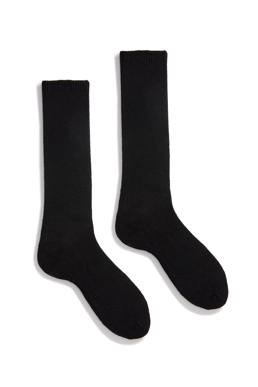 lisa b. wool cashmere women socks | solid crew in black