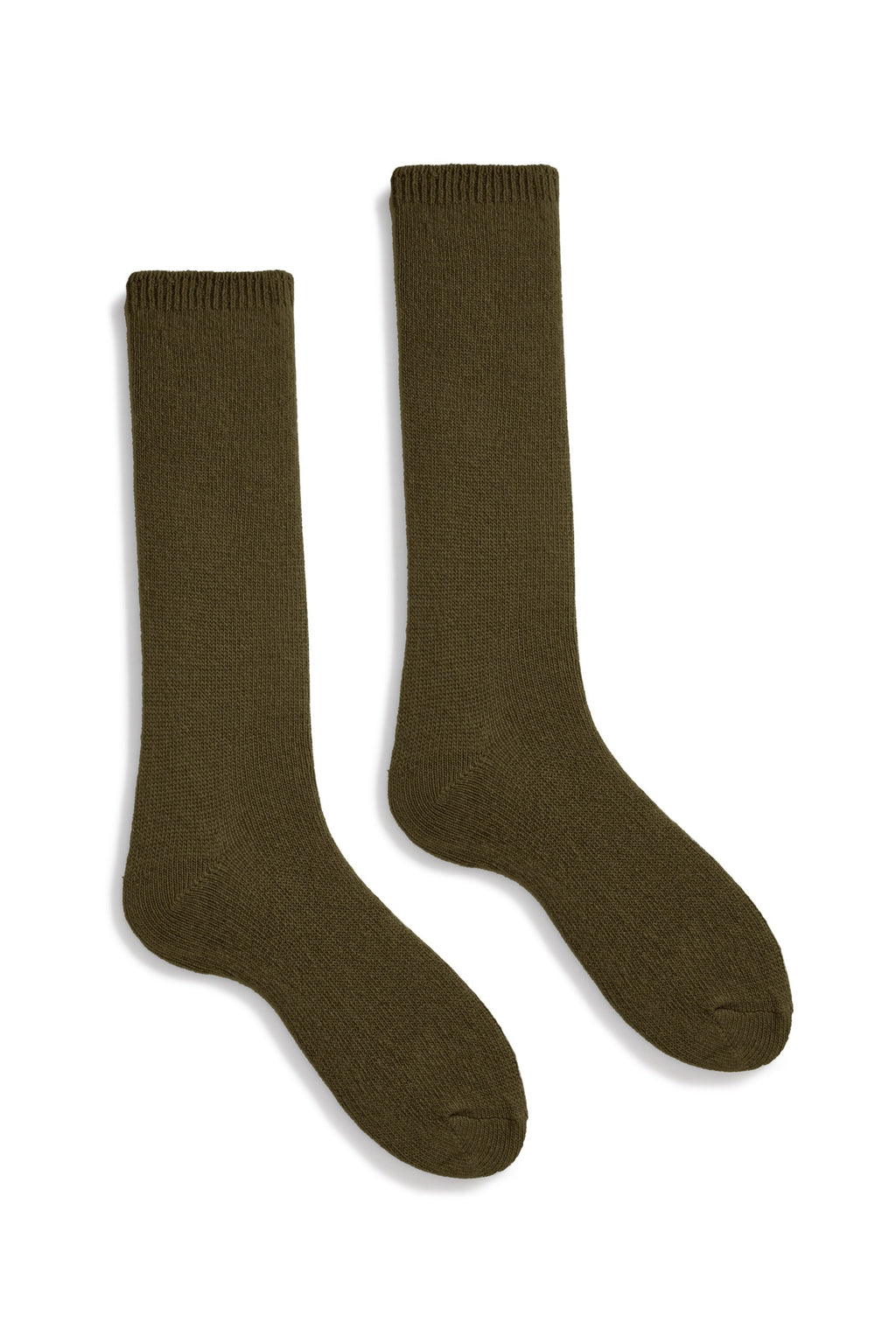lisa b. wool cashmere women socks | solid crew in olive 